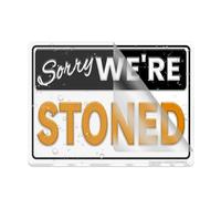 Acrylic Sign Sorry We'Re Stoned Closed Sign Display Signboard Uv Coated Glossy Vintage Marijuana Smoking 6 X 8 Inch Self-Adhesive For Restaurant Salons Hotel Motel Rest Stops Public Restrooms
