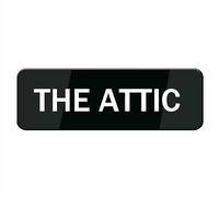Acrylic Sign - The Attic Sign, Signage White/Black Plastic Acrylic, With Double Side Tape, Adhesive, Easy Mounting 9x3 inch