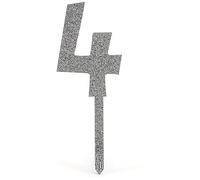 Acrylic Silver Glitter Cake Topper No.4