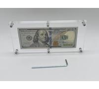 Acrylic Single Bank Note Frame Plastic Money Holder Currency Display Dollar Case