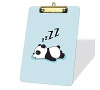 Acrylic Sleeping White Black Panda Clipboard, Standard A4 Letter Size 9 x 12.5 in, Retractable Hanging Tab, Decorative Cute Cartoon Clipboards for Home Women Doctor Girls - Gold Clip
