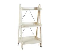 Acrylic Slim Storage Cart with Wheels, Utility Rolling Shelf Cart, Mobile Transparency Skinny Storage Shelves for Bedroom Living Room, Bathroom, Laundry, Office(Beige,24.8x18.1x49.6in)