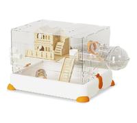 Acrylic Small Animal Habitat with Tube System, Exercise Wheel, and Water Bottle for Hamsters, Gerbils, and Mice