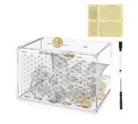 Acrylic Smash Box for Money, Clear Large Size Unbreakable Piggy Bank for Adults, Money Saving Challenge for Cash Coin (25 * 18 * 14.5cm)