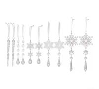Acrylic Snowflake Ornaments 13cm Clear Hanging Decor