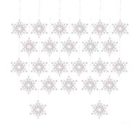 Acrylic Snowflake Ornaments 24Pcs Transparent Icicle Drop Decor for Christmas Tree New Year Party Indoor Outdoor Use Various Shapes