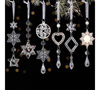 Acrylic Snowflake Simulation Ice Pendants Xmas Tree Hanging Ornament 2024 2025 Year Gift Christmas New Decorations wonderland Christmas ornaments personalized decorations icicle ornaments deco