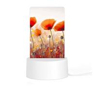 Acrylic Soft Light Red Poppy Flowers Printed Night Light USB Energy-Saving Atmosphere Light Baby Cute Printed Night Light Bedroom Decoration Night Light