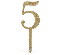 Acrylic Sparkling Fizz Gold Cake Topper No.5