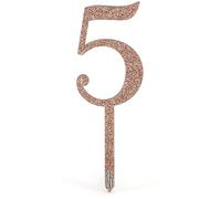 Acrylic Sparkling Fizz Rose Gold Cake Topper No.5