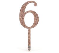 Acrylic Sparkling Fizz Rose Gold Cake Topper No.6
