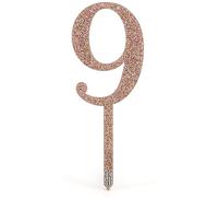 Acrylic Sparkling Fizz Rose Gold Cake Topper No.9