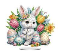 Acrylic Special Shape Easter Egg Bunny Flower Tabletop Ornaments Kit Table Top Ornament Kits Desktop Decors Bedroom Table Decor