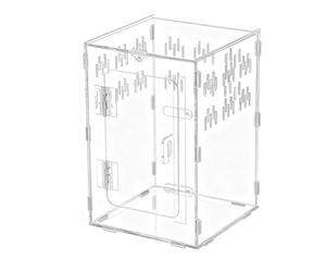 Acrylic Spider Habitat Cage - Transparent Enclosure Box, Ventilated Pet Cave Setup, Exotic Small Pet Display Tank System, Care Housing Unit | Safe Observation Solution for Jumping Spiders Reptiles Amp