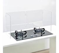 Acrylic Splash Guard, 3-Sided Clear Grease Splatter Guard, Heat-resistant and Grease-proof, Thick And Durable, Easy to Store,Suitable for Stoves and Frying Pans(Sets of four)