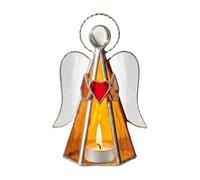 Acrylic Stained Angel Tea Light Holders, Decorative Sunlight Suncatcher, Heavenly Desk Decor, Translucent Angelic Ornament, Celestial Candle Stand