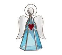 Acrylic Stained Angel Tea Light Holders, Decorative Sunlight Suncatcher, Heavenly Desk Decor, Translucent Angelic Ornament, Celestial Candle Stand
