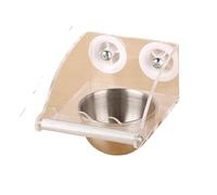 Acrylic Stainless Steel Bird Food Bowl Hangable Detachable With Stand Prevent Scattering Dispenser Parrots Food Container