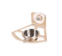 Acrylic Stainless Steel Bird Food Bowl Hangable Detachable With Stand Prevent Scattering Dispenser Parrots Food Container