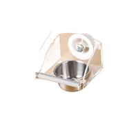 Acrylic Stainless Steel Bird Food Bowl Hangable Detachable With Stand Prevent Scattering Dispenser Parrots Food Container