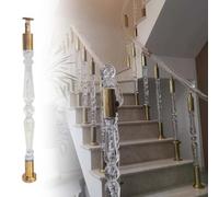 Acrylic Stair Railing, Modern Gold Decorative Floor-Standing Post for Staircase - Stylish Safety Solution for Homes