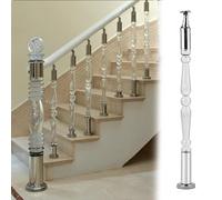 Acrylic Stair Spindles Balusters for Interior Staircase, Transparent Handrail Bars for Porch Deck Steps