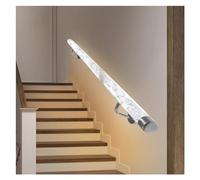 Acrylic StairWall Handrail, Staircase Acrylic Hand Railing Grab Bar Wall Mount Indoor Outdoor 1-20 Ft Clear Handrail with Silver Bracket(L- 4ft(122cm))