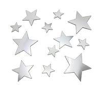 Acrylic Star Mirror Stickers Set of 40 - Silver Star Stickers for Room Decor - 3D Mirror Wall Decals for Bedroom, Living Room and DIY Home Decoration