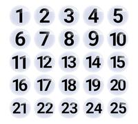 Acrylic Stick on Numbers Door Number Stickers Self-adhesive Table Numbers 1-25 Without Hole for Restaurant, Room, Locker