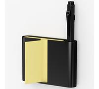 Acrylic Sticky Note Dispenser, Magnetic Sticky Note Holder for Post It Notes, 3 x 3 Inch Sticky Note Pen Organizer for Office Home Classroom, Black