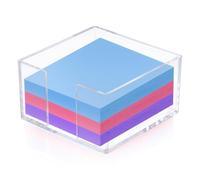 Acrylic Sticky Note Holder, 3 x 3 Crystal Clear Sticky Note Dispenser for Desk Organization, Self-Stick Notes Pad Holder for Dorm Room Home and Office (Clear)