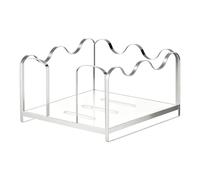 Acrylic Sticky Note Holder Clear Scalloped Desk Organiser Post It Note Dispenser Memo Pad Holder School Classroom Office Dorm Aesthetic (Clear, 8.5 * 8.5)