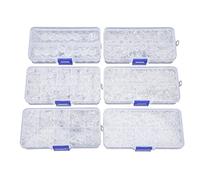 Acrylic Stone Bead Set, Crystal Clear DIY Jewelry Making Beads for Bracelet Necklace Craft, 5 Sizes 6mm-14mm Transparent Loose Beads with Divided Storage Box