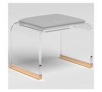 Acrylic Stool with Padded Comfort Seat - Stylish Makeup Chair for Bathroom & Shower - Lightweight Design, No Assembly Required, Ideal for Home Decor