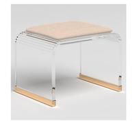 Acrylic Stool with Padded Comfort Seat - Stylish Makeup Chair for Bathroom & Shower - Lightweight Design, No Assembly Required, Ideal for Home Decor