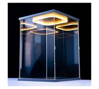 Acrylic Storage Box with Led Light, Stackable and Detachable Transparent Display Case, Openable Dust Cover Organizer Bin(30x20x20cm(12x8x8in))