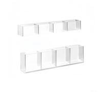 Acrylic Straw Holder Straws Organizer, Transparent Straw Holder Organiser, Five-grid Straw Storage Container With Double-sided Tape(4 Grids)