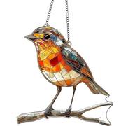 Acrylic Sun Catcher Window Hanging Decor, Robin Ornament for Home Garden | Colorful acrylic sun catcher for windows, gardens and home decor, lightweight hanging robin ornament, ideal as a small gift a