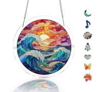 Acrylic Suncatcher Puzzle-Chasing the Sun Sea, Hanging Suncatcher 7.4 In, DIY Suncatcher Kits for Adults, Home Decor Sun Catcher for Window Garden, Gift for Women, Mom, Friends
