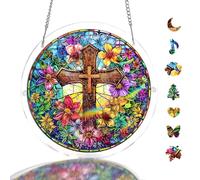 Acrylic Suncatcher Puzzle-Cross of Jesus, Hanging Suncatcher 8.2 In, DIY Suncatcher Kits for Adults, Home Decor Sun Catcher for Window Garden, Gift for Women, Mom, Friends