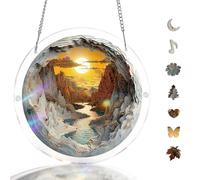 Acrylic Suncatcher Puzzle-Sunset Canyon, Hanging Suncatcher 8.9 In, DIY Suncatcher Kits for Adults, Home Decor Sun Catcher for Window Garden, Gift for Women, Mom, Friends