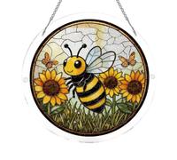 Acrylic Suncatcher Stained Glass Effect Bee Puzzle Window Decor