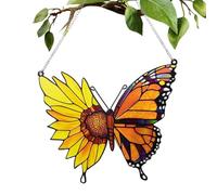 Acrylic Suncatcher - Stained Glass Ornament 2D Prism Light Catchers Decorative Element for Indoor and Outdoor Garden | Colorful Solar Light Reflector for Bedroom, Door