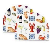 Acrylic Table Napkin Holder, Cocktail Paper Napkin Dispenser | Kitchen Dining Home Decor, Bar Counter Napkin Organizer 2 Fish Sardines Dirty Martini Collage Girly Summer Beach