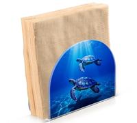 Acrylic Table Napkin Holder, Cocktail Paper Napkin Dispenser | Kitchen Dining Home Decor, Bar Counter Napkin Organizer 1 Pack Hawaii Sea Turtle Blue Ocean Summer Blue Ocean Turtle