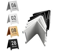 Acrylic Table Number, Acrylic Table Numbers Double Sided Tented Multicolor Multiple Sizes Pack Of 5 1-50(Silver 9 * 8cm,16-20)