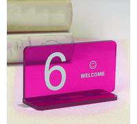 Acrylic Table Number Stand - Acrylic Double Sided Number Cards - 5cm Thick Rectangle Modern Design for Restaurants, Cafes, Coffee Shops, Digital Sign, Seat Card, Food Pickup Sign(Purple,97-102)