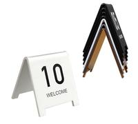 Acrylic Table Numbers 1-10/25/50/100 Table Number Cards Stackable Tent Style Table Signs Restaurant Number Plates Place Cards/White-8Cm/1 to 50