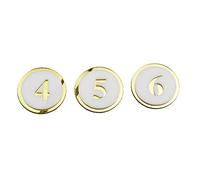 Acrylic Table Numbers 3D Hollow Self-Adhesive Gold White Multiple Shapes(Round-1-30)