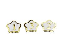Acrylic Table Numbers 3D Hollow Self-Adhesive Gold White Multiple Shapes(Star-1-20)